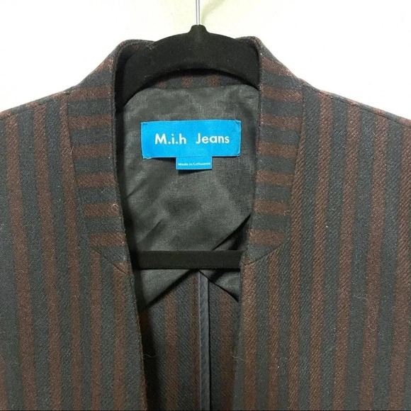 M.i.h. Jeans Jackson Blazer - Navy Wool Striped Blazer - Prep Menswear Anthro - Picture 3 of 10